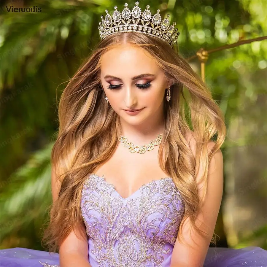 Женское бальное платье с бисером Cinderella фиолетовое Пышное Платье для девушек в