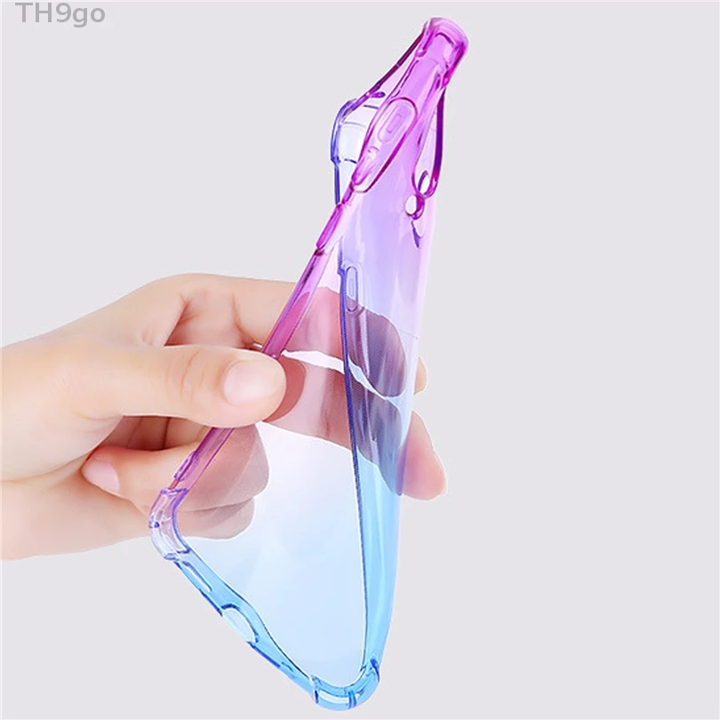 Gradient Phone Case For Samsung A10 A30 A50 A6+ A7 A8+ A9 2018 Shockproof Clear Soft TPU Cover |