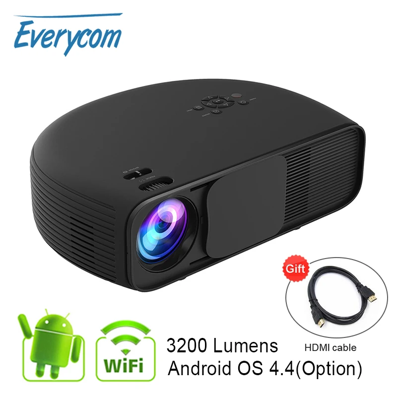 Everycom CL760 3200 люмен 1280*800 пикселей HD видео ТВ домашний кинотеатр Beamer Pico светодиодный