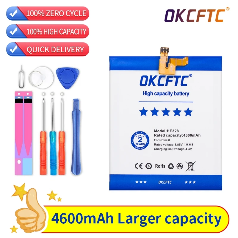 

New Original HE328 4600mAh Battery HE 328 For Nokia 8 Nokia8 N8 TA-1004 Batteries Mobile Phone