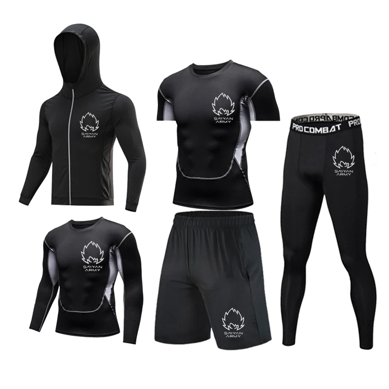 

Men's Running Quick Drying Compression Sports T-Shirt Fitness Fitness Suit Running Football Sweat Shirt Men's Sports Suit