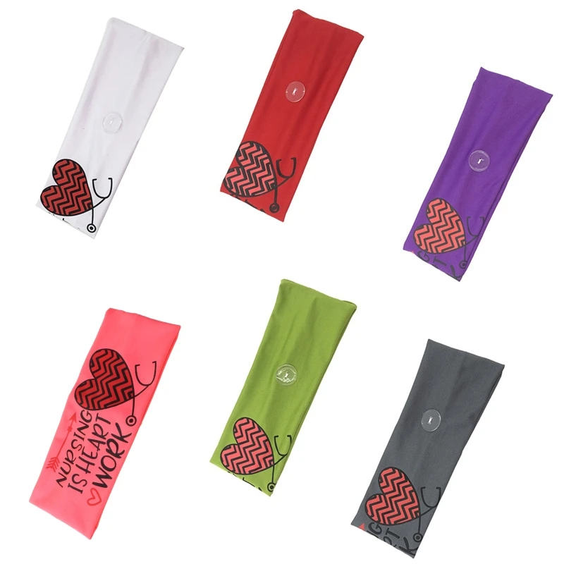 Унисекс с принтом медсестры повязка на голову пуговице Красивая стетоскоп