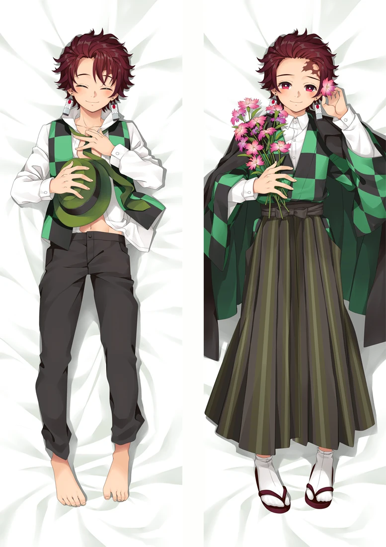 Аниме демон убийца наволочка Dakimakura Чехол Kamado Tanjirou сексуальный мальчик 3D