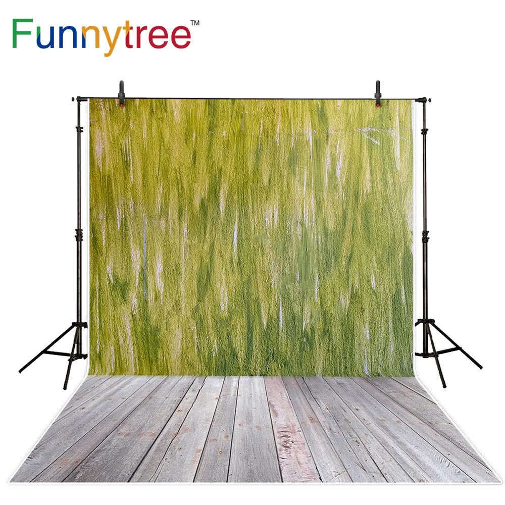 Funnytree фон для фотосъемки в желтый и зеленый цвета Настенная картина маслом