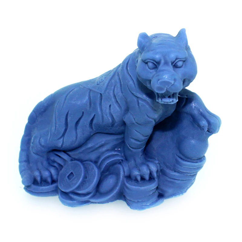 Molde de jab&oacute;n de silicona para manualidades, fabricaci&oacute;n de jab&oacute;n hecho a mano con forma de Tigre, DIY-0