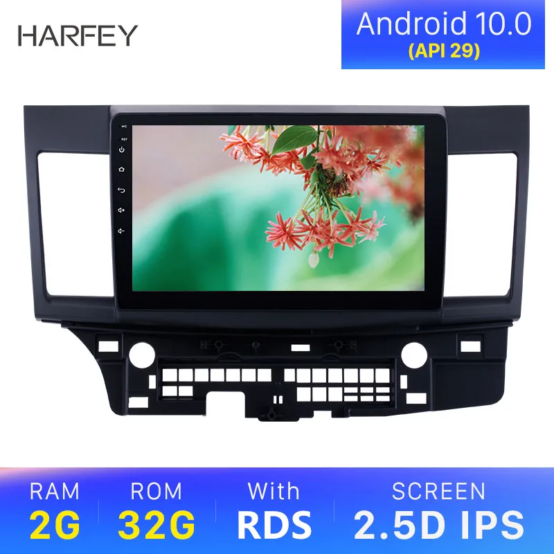 Harfey Android 10 0 1 &quot2Din автомобильное радио для Mitsubishi Lancer ex 2008 2009 2010 2011 2012 2013 2015 GPS