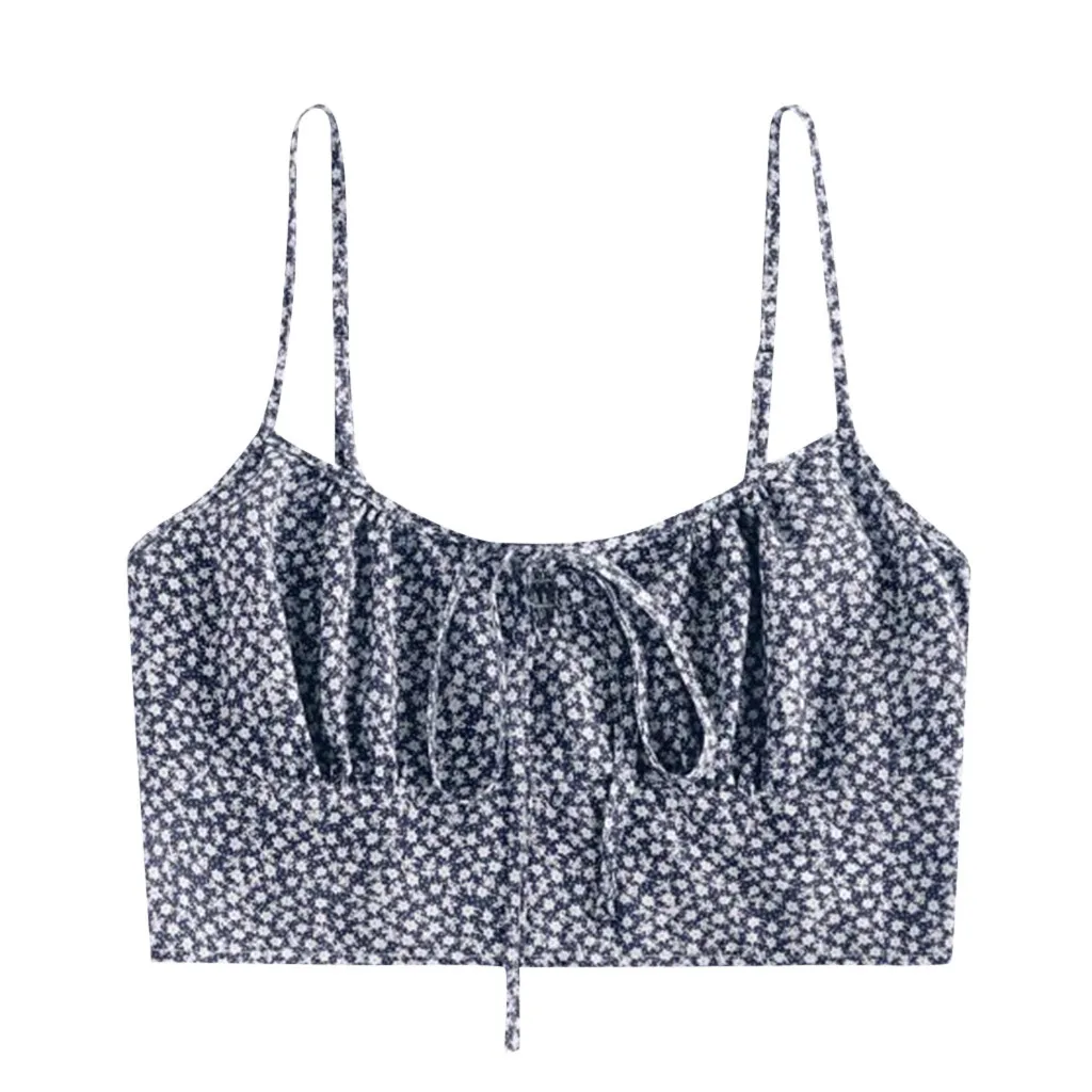 Женский укороченный топ в горошек темно-синий зеленый желтый французском стиле