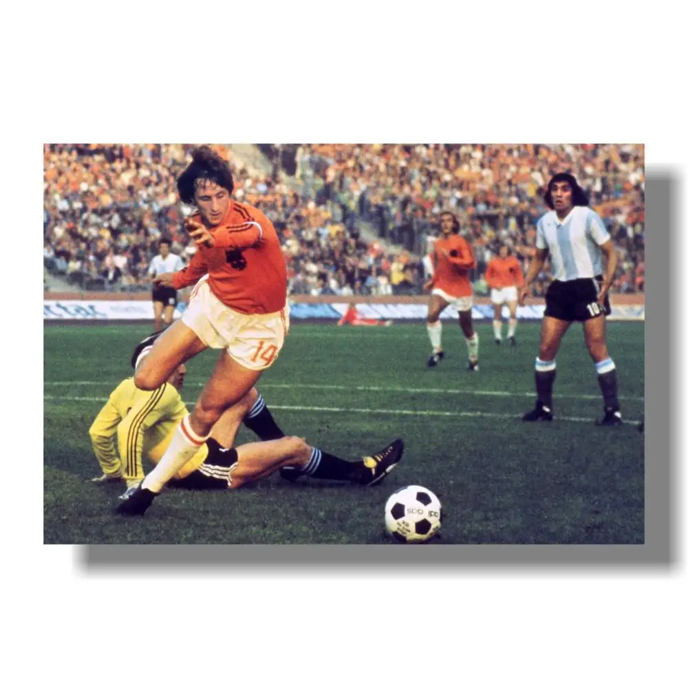 Johan Cruyff футбольная Легенда Искусство Шелковый плакат печать 36x48 дюймов голландский Футбол Звезда Фотографии Декор комнаты - Цвет: Прозрачный
