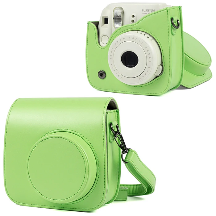 Green Color Для Fujifilm Instax Mini 9 8 8+ аксессуары для камеры Художественная масляная краска искусственная кожа мгновенная камера сумка на плечо защитный чехол - Цвет: Green Color