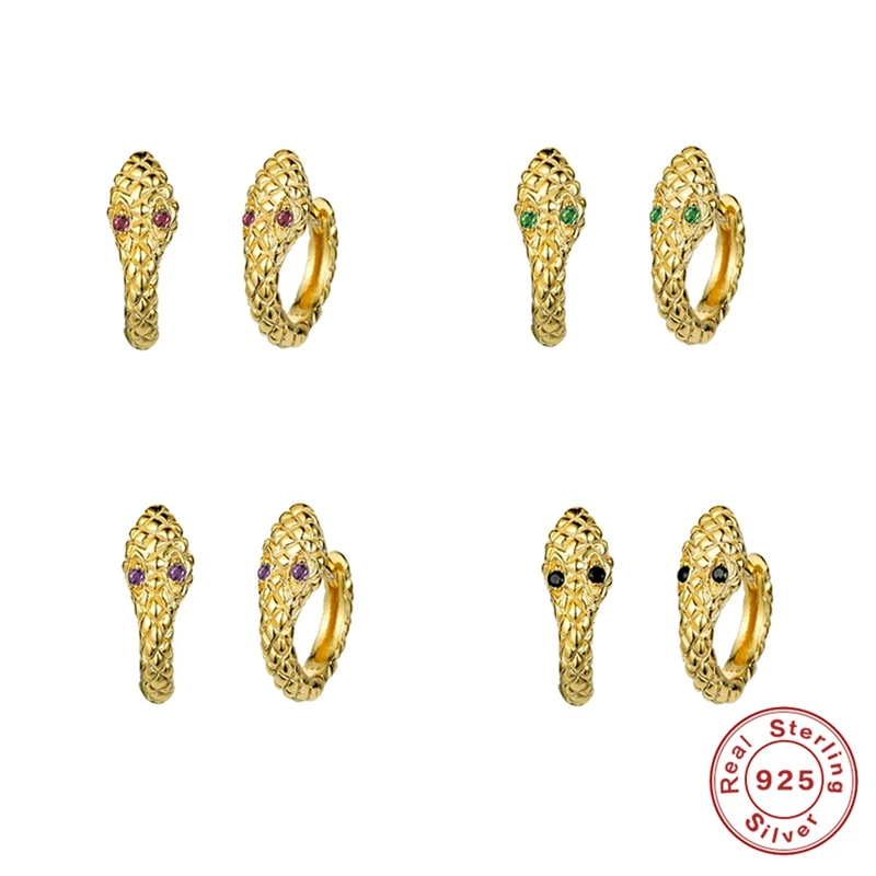 Aide 925 Sterling Silver Hoop Earrings for Women Simple Gold Silver Color Round Earrings Snake Circle Huggie Earrings Jewelry superwear 925 sterling silver hoop earrings with charm yellow gold color women men round coin pendant earring vintage jewelry