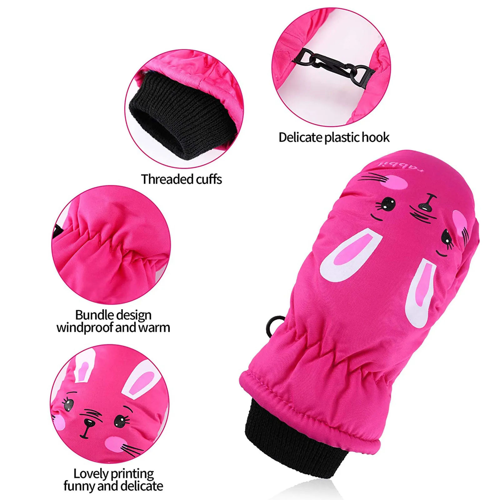 

1 Pairs Toddler Kids Baby Boys Girls Ski Gloves Waterproof Warm Snow Mittens High Quality Kids Winter Outdoor Warm Gloves