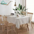 Скатерть льняная кружевная Скатерть прямоугольная домашняя декоративная кофейная для гостиной Скатерть Коврик для стола