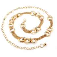 fashion gold thin belt for women designer metal luxury waist chain dress accessories female metal ring decoration waist chain