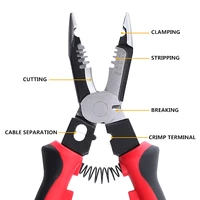 6 in 1 wire stripper cutter 9 inch electrician professional pliers cable separation trimming hand diy tool wire stripper cutter