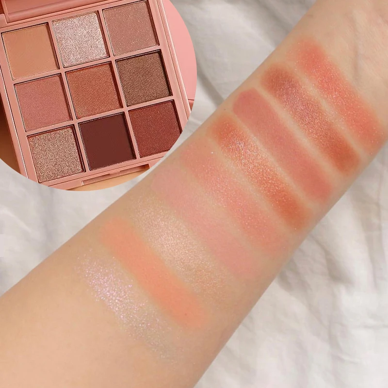 9 цветов блестящие тени для век матовые макияж блеск пигмент дымчатые