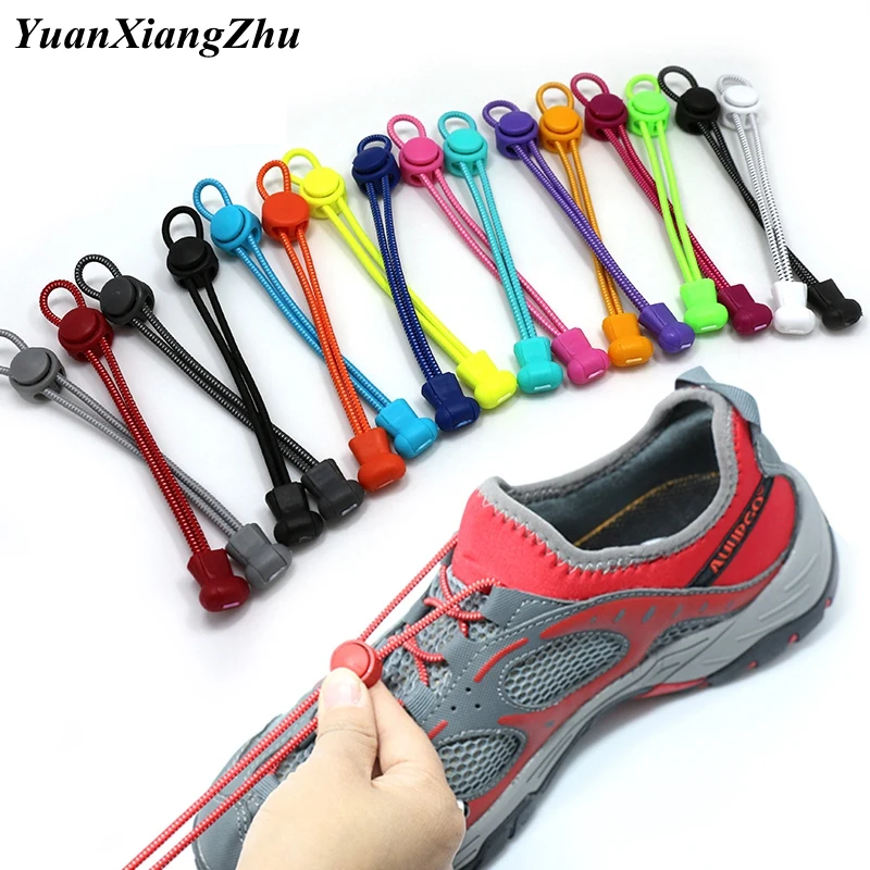 1 Pair Elastic Shoe laces Round Locking No Tie Shoelaces Kids Adult Quick Lazy Laces Rubber Sneakers Shoelace 22 Colors