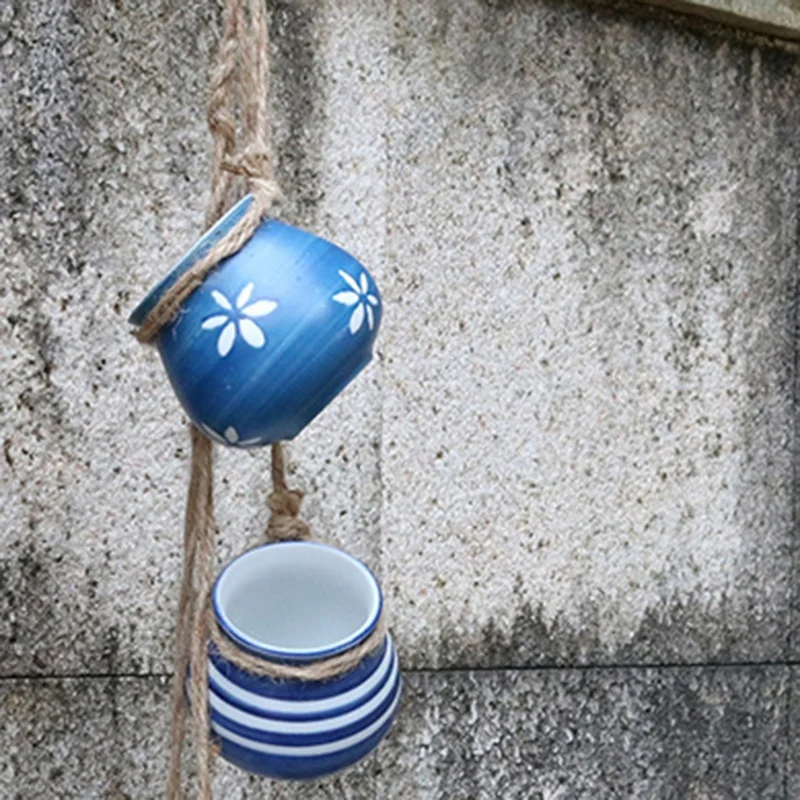 

Wall-Mounted Ceramic Flower Pot Hanging Succulent Flower Pot Cactus Bonsai Planters Container Garden Decoration