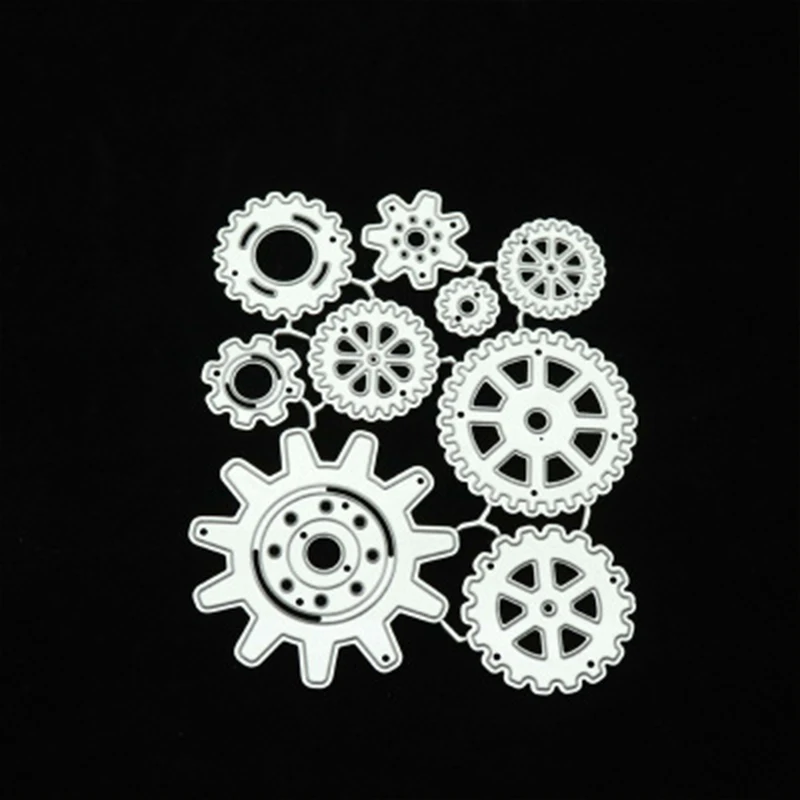 

New Metal Cutting Dies 9pcs Gear Set Dies Scrapbooking Background Craft Die Cut For Scrapbooking Album Paper Card