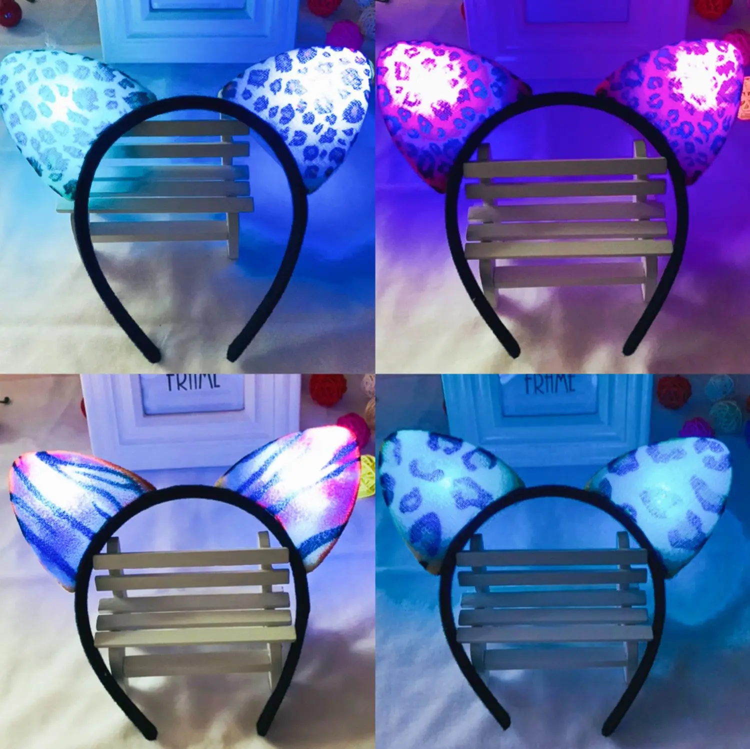 Для мальчиков и девочек для женщин светящаяся лента волос с лисой кошкой ушками