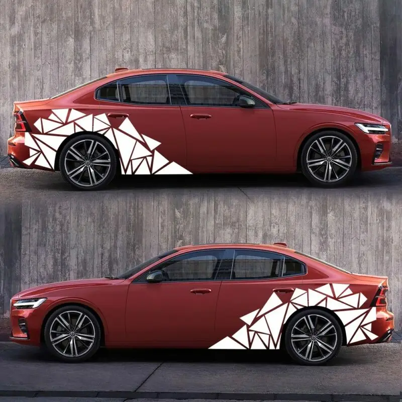 

Side Body Sticker Sticker Triangles White 200cm x 60cm Anti-UV Car Freestanding