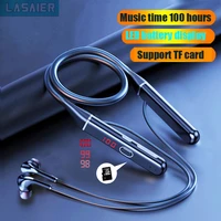 earphone bluetooth wireless headset magnetic neckband earphones 100 hours playback sport earbud with noice cancelling microphone