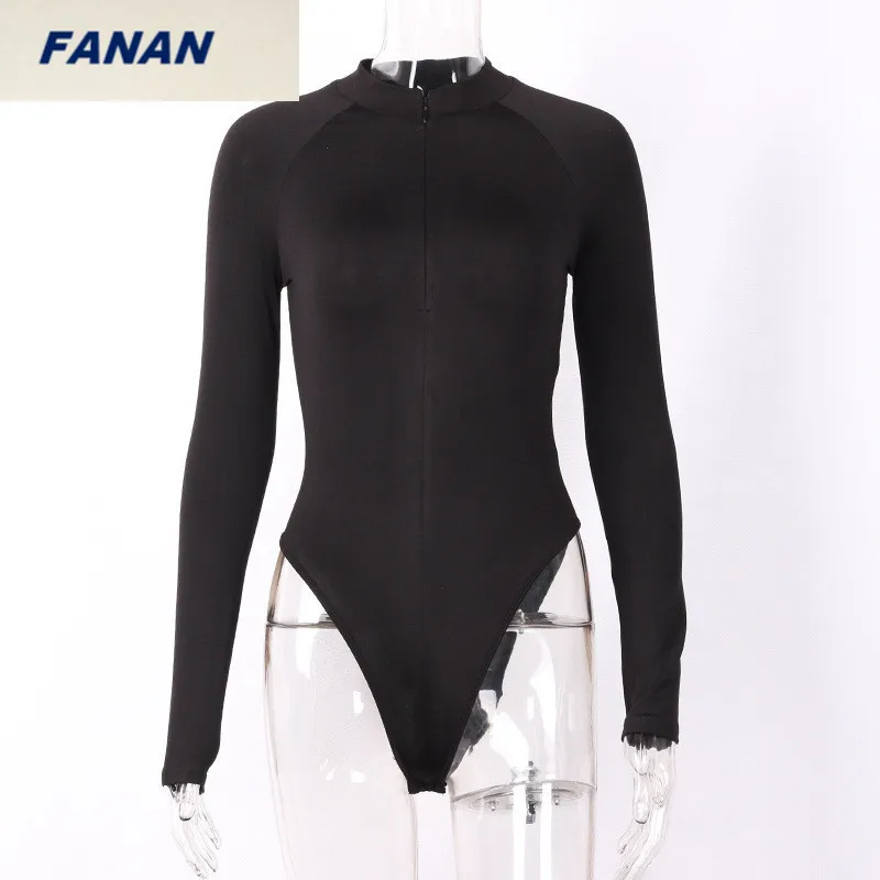

2020 Casual Fitness Rompers Women Bodysuit Long Sleeve Regular Zipper Jumpsuit Women Fashion Streetwear Outfits Overalls