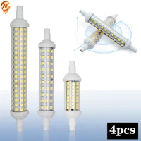 4pcslot high power led r7s ceramics tube 78mm 118mm 135mm smd 2835 light bulb ac220v 230v 240v home replace halogen lamp