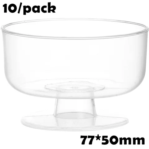 10 шт. x Бытовая искусственная Свадебная Праздничная одноразовая посуда, 70*65 мм/125 мл десертная чашка