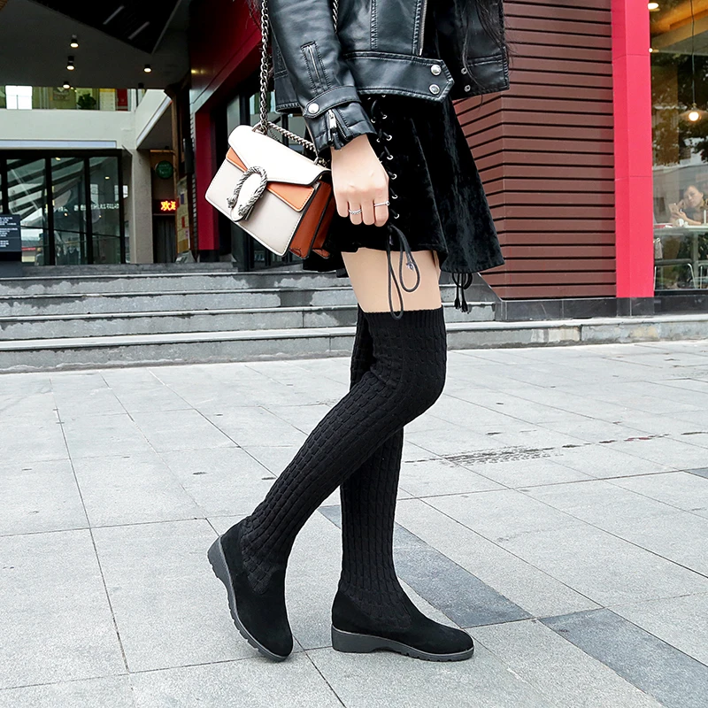 Новинка 2020 женские сапоги выше колена Soonneeya зимняя обувь пикантные эластичные