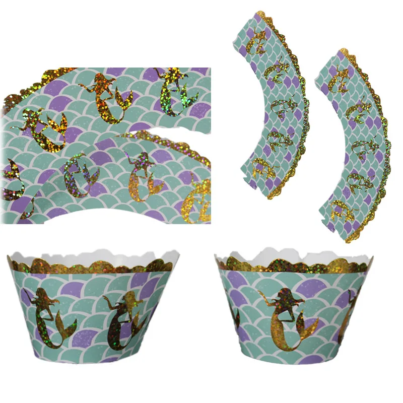 

Mermaid Cupcake Paper Cups Golden Shiny Under The Sea Mermaid Theme Parti Supply Girl One 1st Birthday Party Mermaid Baby Shower