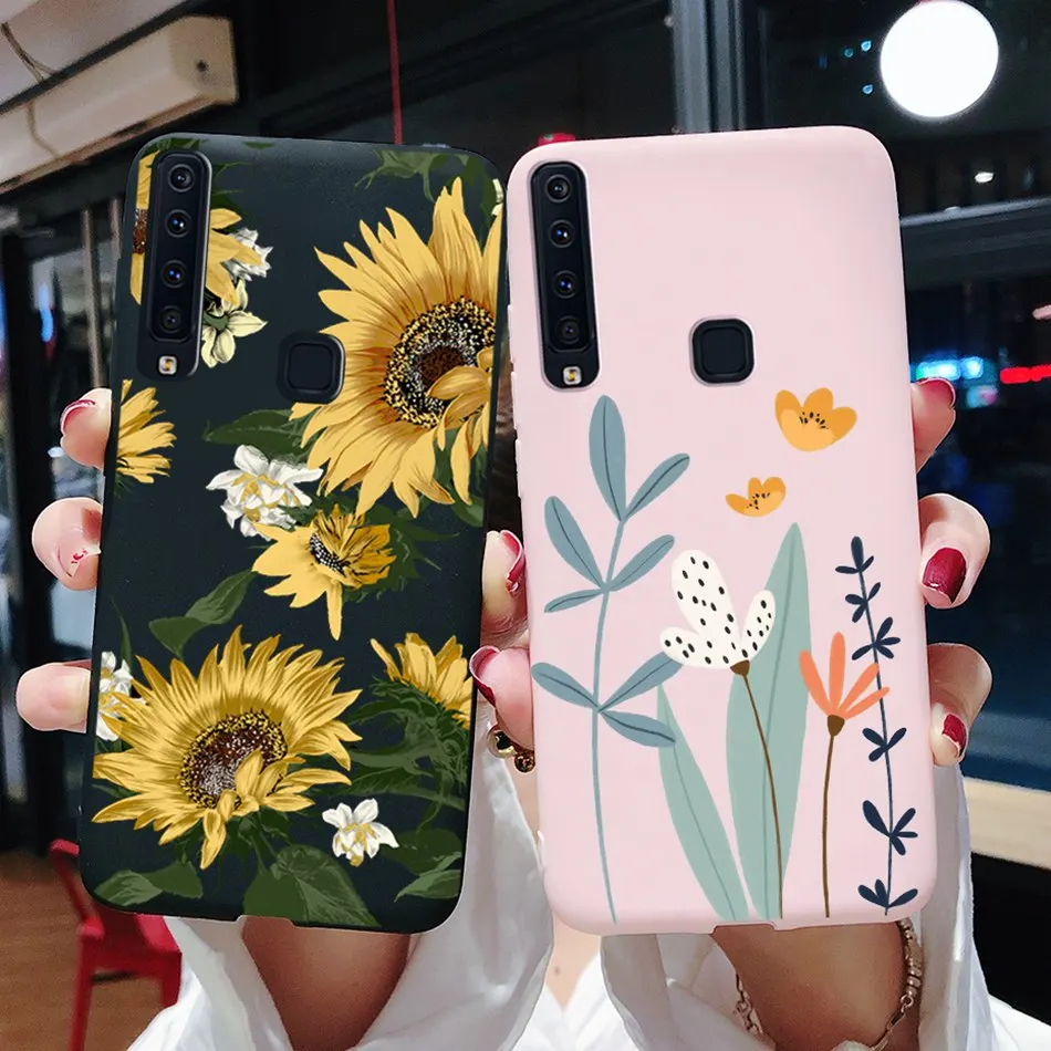 Чехол для телефона с цветами Samsung A9 2018 A920 Женская задняя крышка Силиконовые