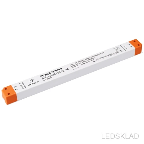 026820 Блок питания ARV SL24150 SLIM (24V 6.25A 150W PFC) (ARL IP20 Пластик 3 года) 1шт. Arlight|Новизна