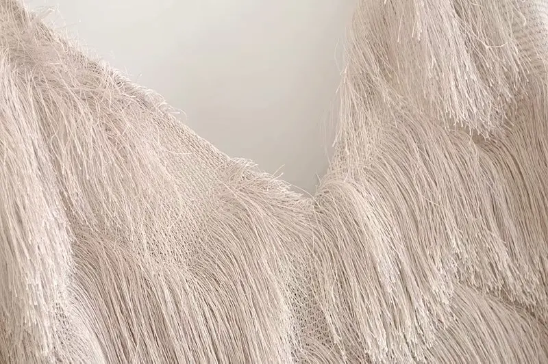 Летнее женское платье повседневное однотонное платье с бахромой Vestidos