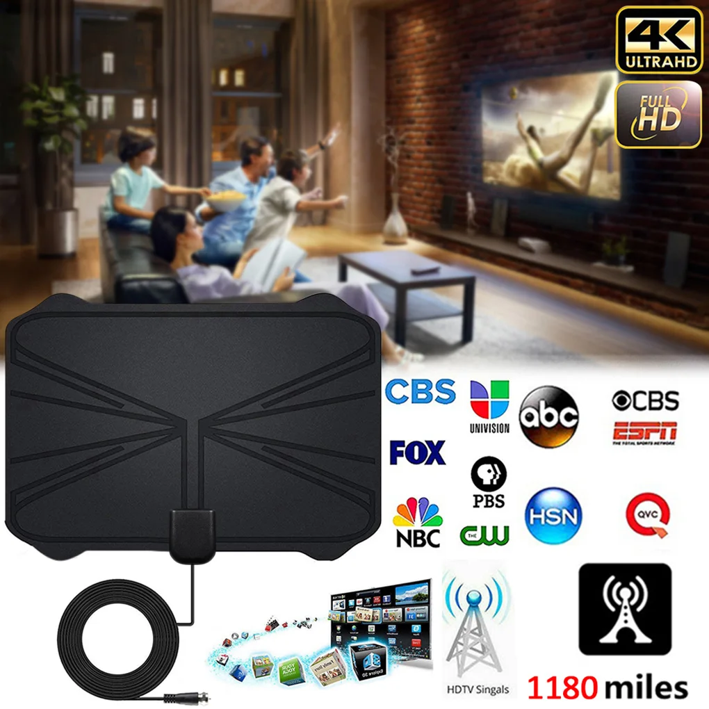4K цифровая HDTV антенна домашняя Hdtv с усиленным диапазоном 1180 миль 1080P стандартная