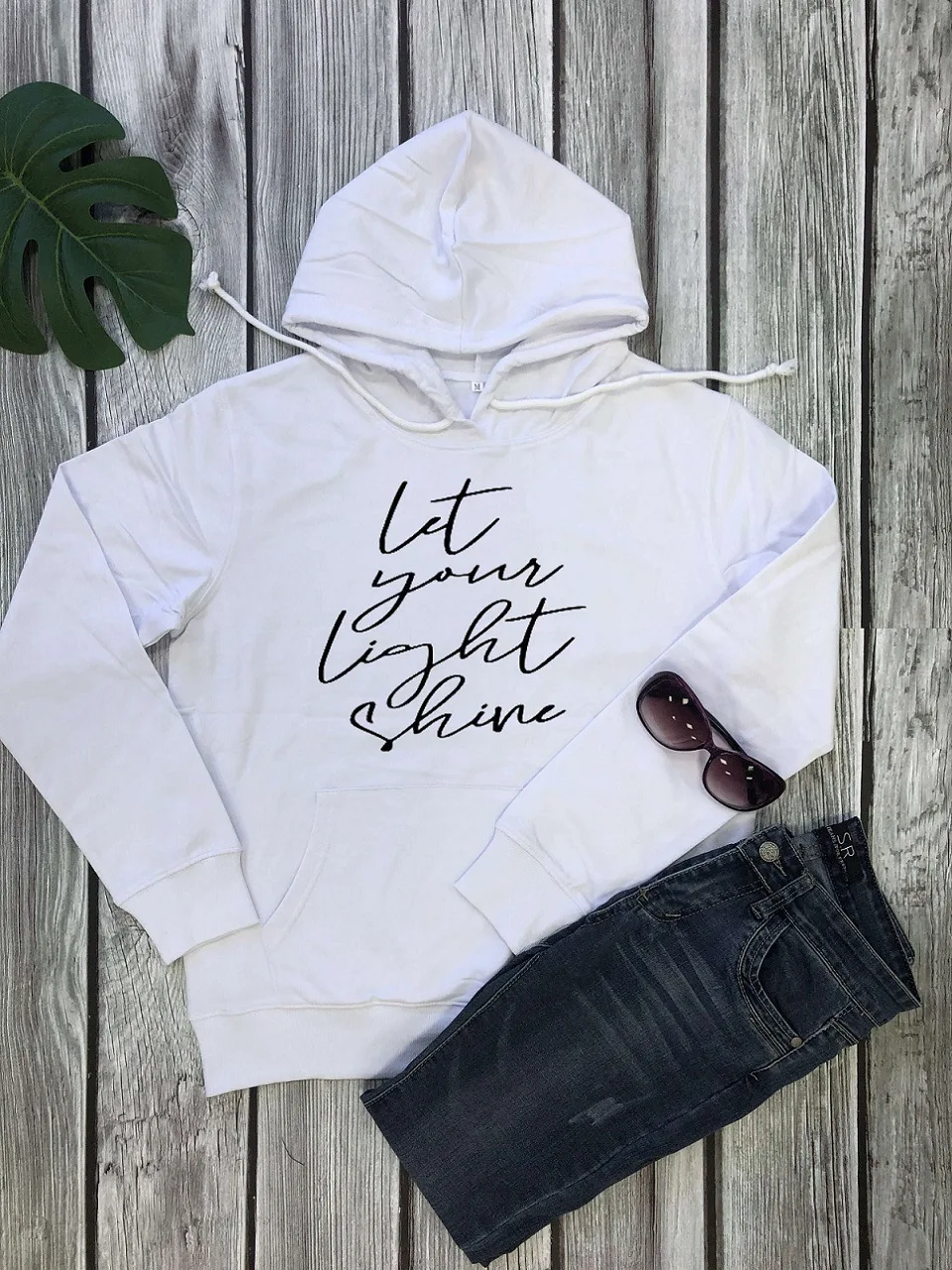 

Autumn Winter Clothes Sweatshirt Woman Let Your Light Shine Letter Hoodies Woman Harajuku