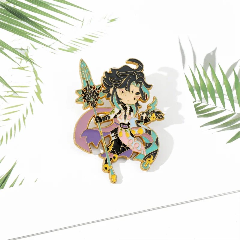 Брошь в виде пуговицы для косплея из игры Genshin Impact Zhongli Xiao