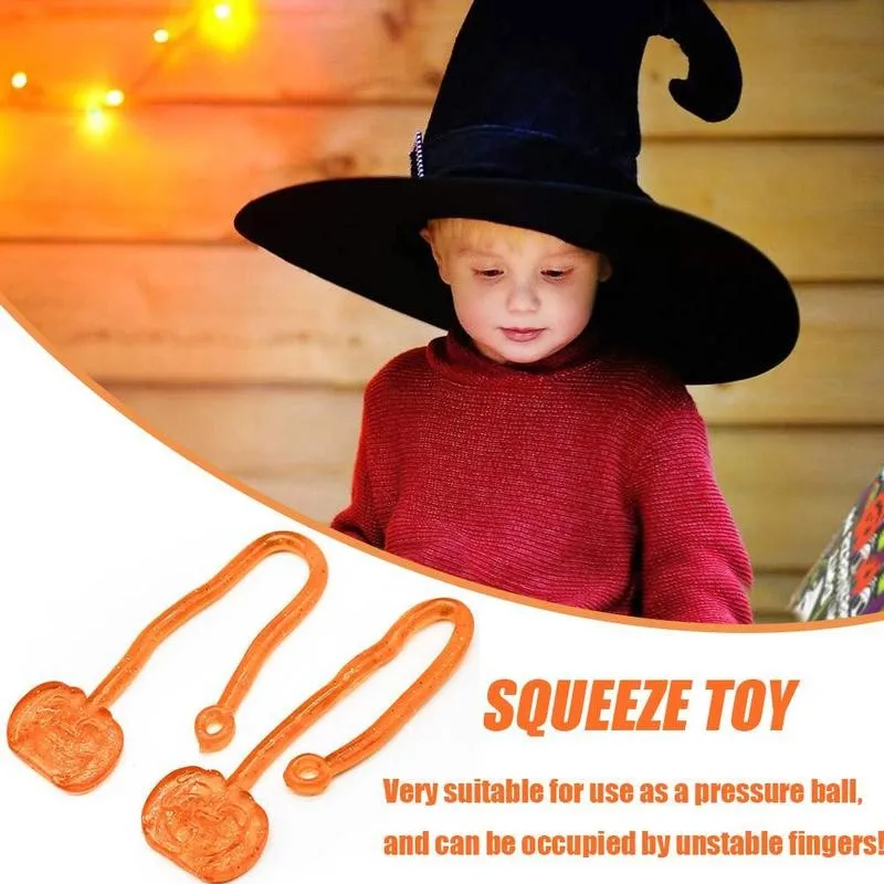 

5pcs Elastically Stretchable Sticky Pumpkin Palm Climbing Tricky Pumpkin Toys Kids Fun Novelty Sticky Toy