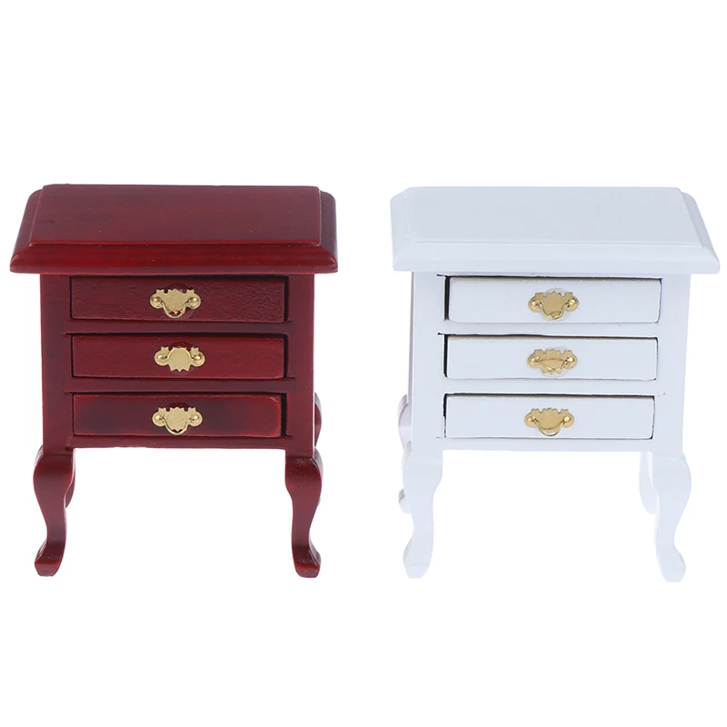 Масштаб 1:12 деревянный кукольный домик прикроватный шкаф миниатюрная мебель для