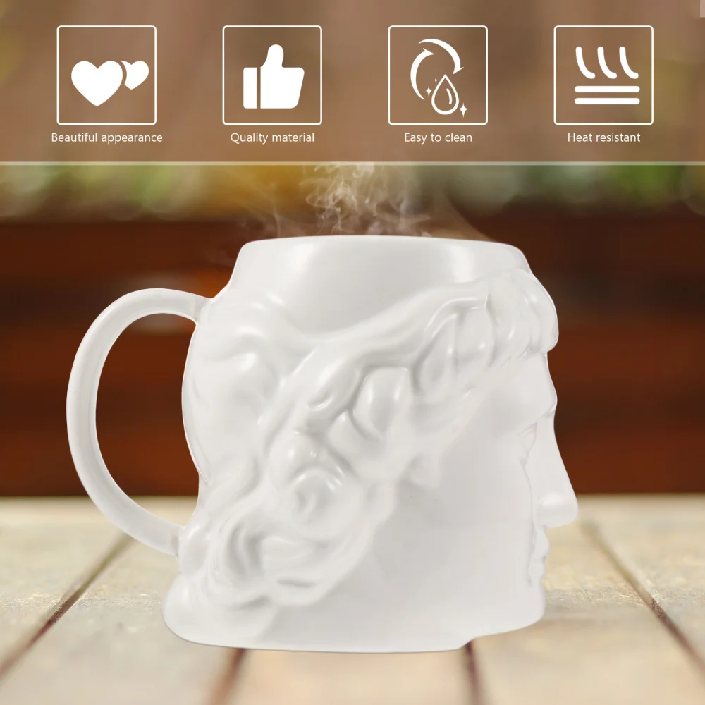 

1pc David Sculpture Mug Coffee Ceramic Cup Roman Sculpture Water Cup