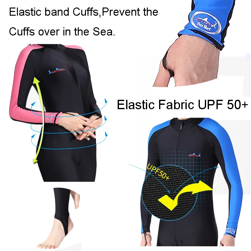 Гидрокостюм для ныряния с длинным рукавом DIVE & SAIL мужчин и женщин защитой от УФ