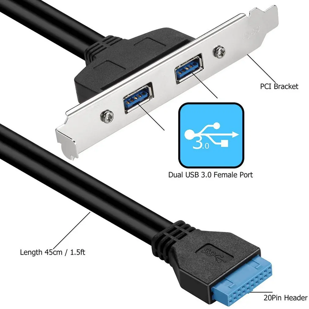 Высокая скорость USB 3 0 задняя панель расширительный кронштейн для 20 контактный