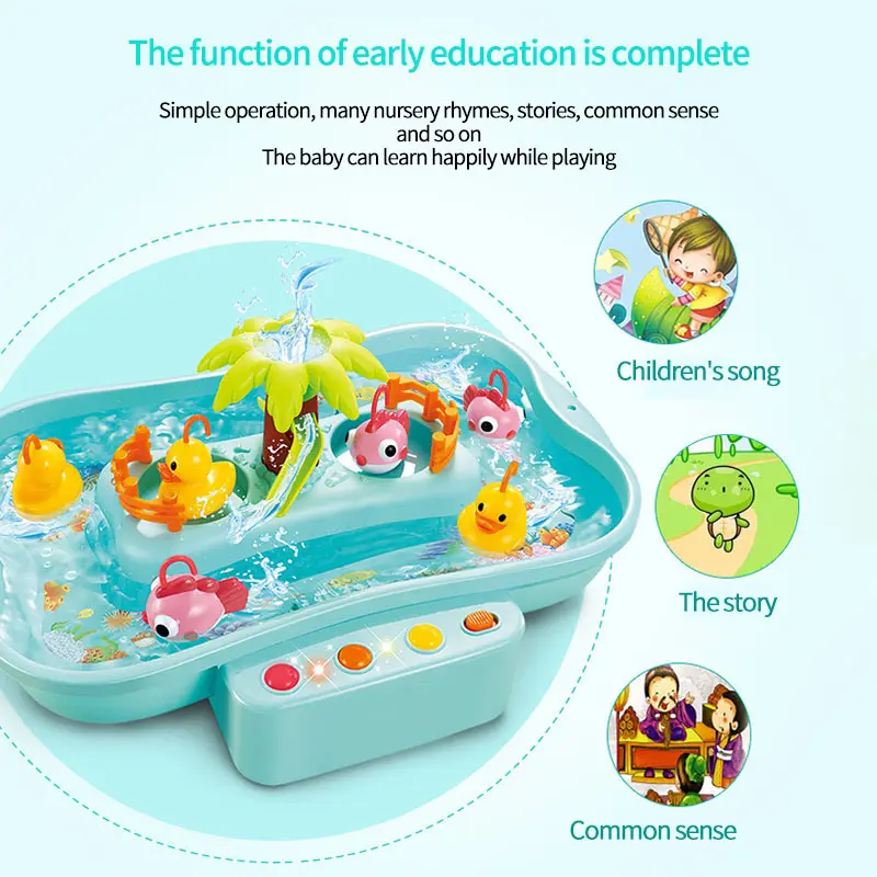 

Kids Fishing Toys Electric Water Cycle Music Light Baby Bath Toys Child Game Play Fish Outdoor Toys Fishing Games For Children