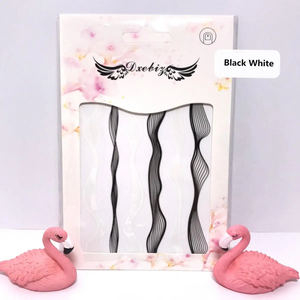 1 лист стикер для дизайна ногтей лазерная Золотая металлическая волнистая лента