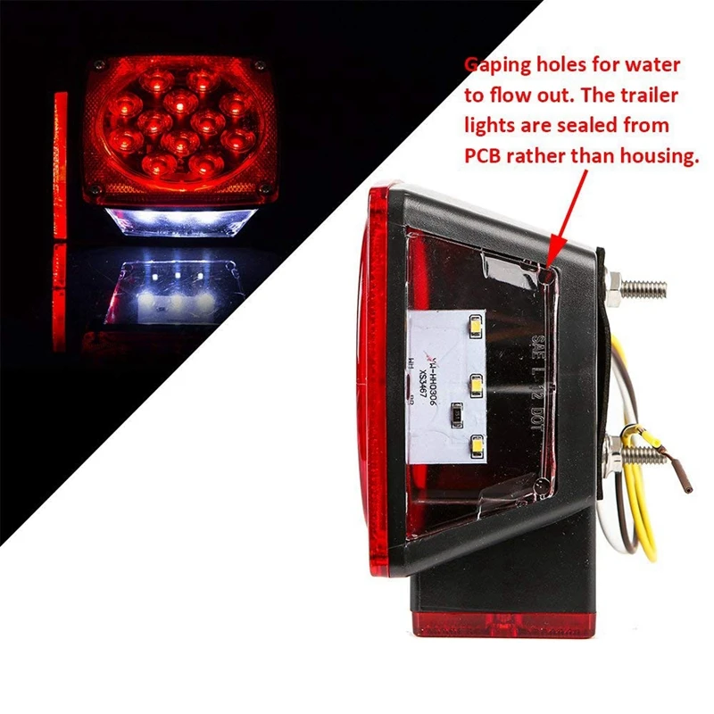 

1 Set 12V High Brightness Trailer Truck Tail Light Boat Bicycle LED Light Truck Lamp Kit with Accessories