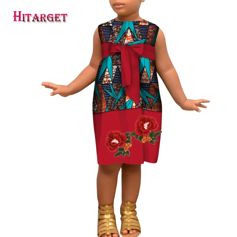 

2020 New African kids dashiki Traditional cotton Dresses Clothing Matching Africa Print Children Dresses WYT394