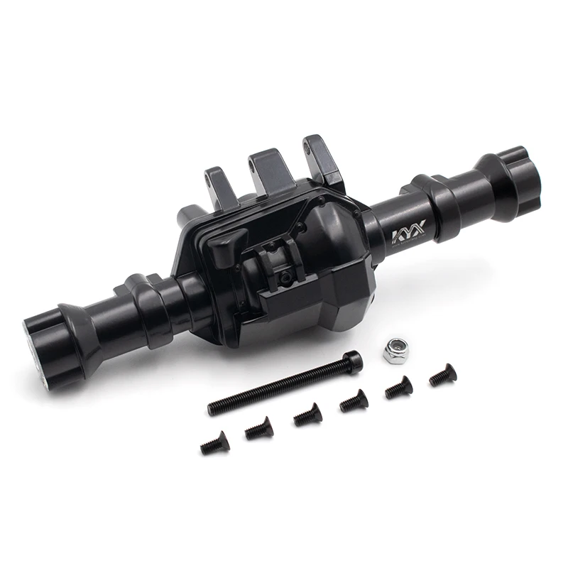 KYX Racing Metal eje delantero y trasero carcasa de eje con cubierta negra para 1/10 RC orugas coche Traxxas TRX-4 TRX4-2