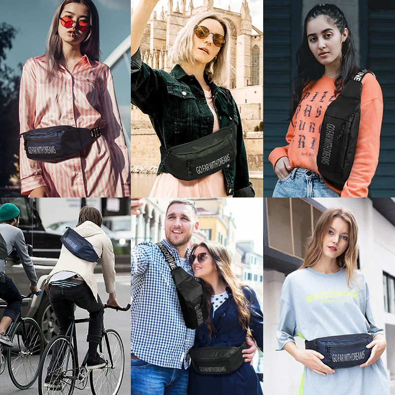 New Reflective Waterproof Small Waist Bag Running Trail Jogging Diagonal Chest pocket Couple Outdoor Travel Cycling Men Women