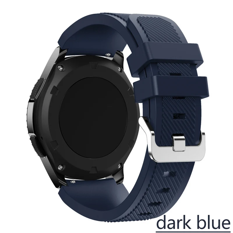 Dark blue 22 мм ремешок для часов samsung Galaxy watch 46 мм 42 мм active 2 gear S3 Frontier ремешок huawei часы gt спортивный браслет 20 - Band Color: Dark blue