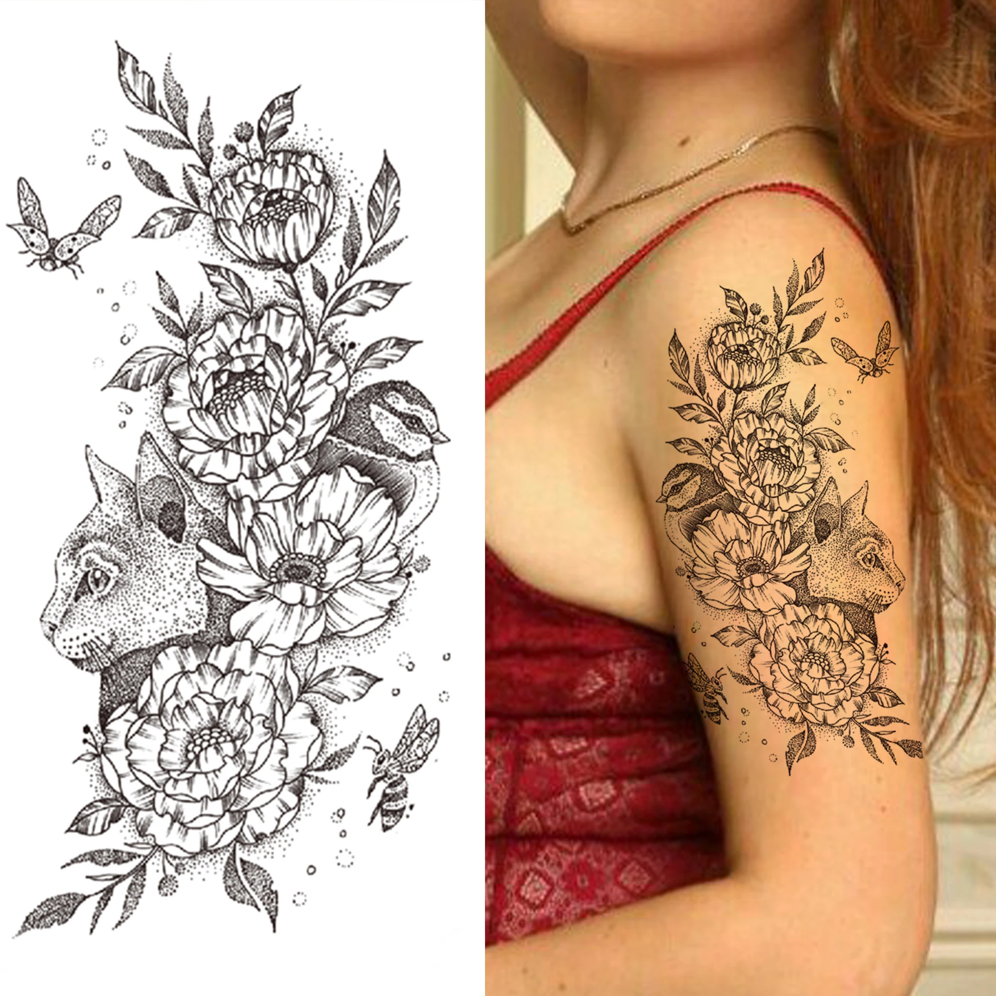 Реалистичная временная татуировка с перекрестной цепочкой для мужчин женщин