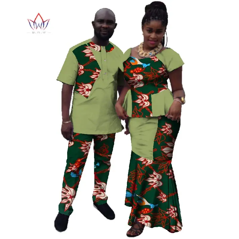 Летняя африканская одежда для пары традиционная женщин и мужчин базин богатый